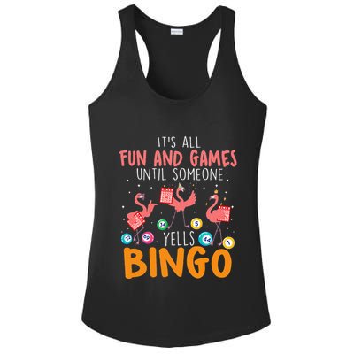 Its All Fun And Games Until Someone Yells Bingo Lover Ladies PosiCharge Competitor Racerback Tank