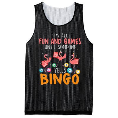 Its All Fun And Games Until Someone Yells Bingo Lover Mesh Reversible Basketball Jersey Tank