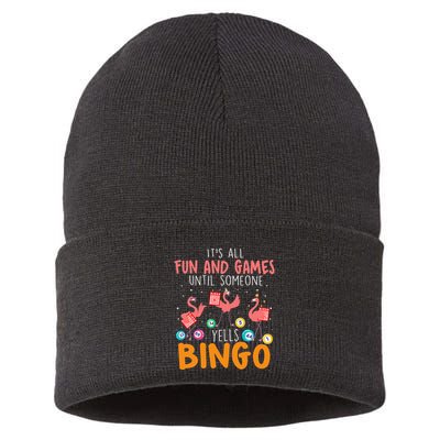 Its All Fun And Games Until Someone Yells Bingo Lover Sustainable Knit Beanie