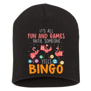 Its All Fun And Games Until Someone Yells Bingo Lover Short Acrylic Beanie