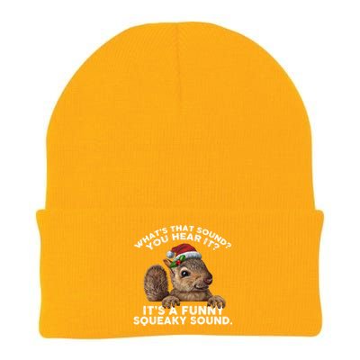 ItS A Funny Squeaky Sound Funny Gift Funny Christmas Squirrel Gift Knit Cap Winter Beanie