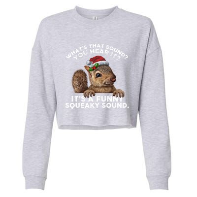 ItS A Funny Squeaky Sound Funny Gift Funny Christmas Squirrel Gift Cropped Pullover Crew