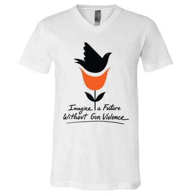 Imagine A Future Without Gun Violence Tee For Gun Control V-Neck T-Shirt