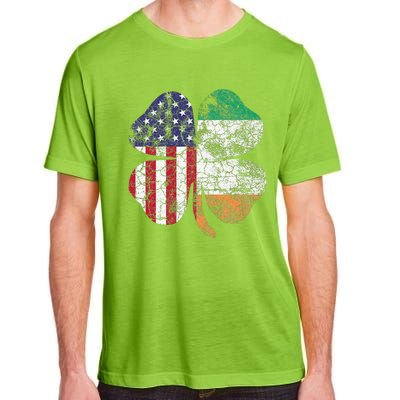 Irish American Flag Ireland Flag ST PATRICKS DAY Gift Lucky Adult ChromaSoft Performance T-Shirt