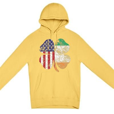 Irish American Flag Ireland Flag ST PATRICKS DAY Gift Lucky Premium Pullover Hoodie