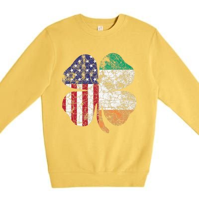 Irish American Flag Ireland Flag ST PATRICKS DAY Gift Lucky Premium Crewneck Sweatshirt