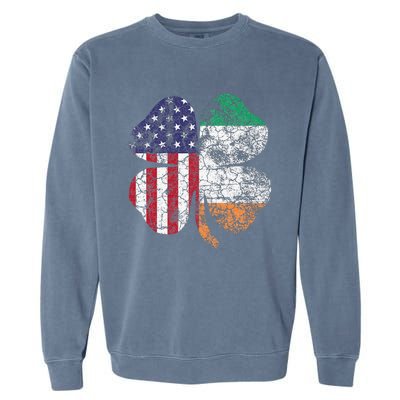 Irish American Flag Ireland Flag ST PATRICKS DAY Gift Lucky Garment-Dyed Sweatshirt