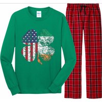 Irish American Flag Ireland Flag ST PATRICKS DAY Gift Lucky Long Sleeve Pajama Set