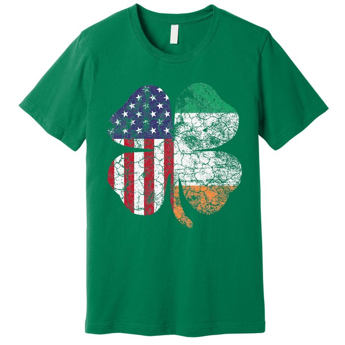 Irish American Flag Ireland Flag ST PATRICKS DAY Gift Lucky Premium T-Shirt