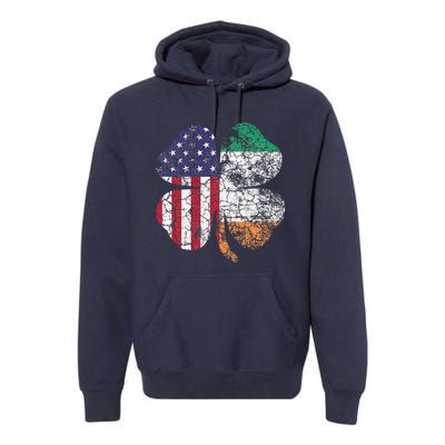 Irish American Flag Ireland Flag ST PATRICKS DAY Gift Lucky Premium Hoodie