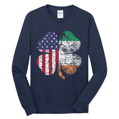 Irish American Flag Ireland Flag ST PATRICKS DAY Gift Lucky Tall Long Sleeve T-Shirt