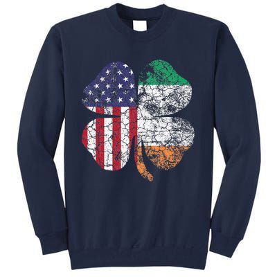 Irish American Flag Ireland Flag ST PATRICKS DAY Gift Lucky Tall Sweatshirt