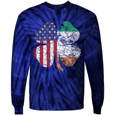 Irish American Flag Ireland Flag ST PATRICKS DAY Gift Lucky Tie-Dye Long Sleeve Shirt