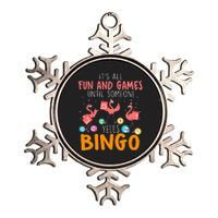 Its All Fun And Games Until Someone Yells Bingo Lover Metallic Star Ornament