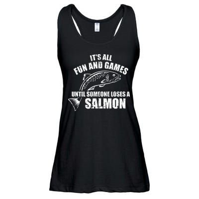 Its All Fun And Games Until Someone Loses A Salmon Fishing Ladies Essential Flowy Tank