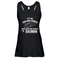 Its All Fun And Games Until Someone Loses A Salmon Fishing Ladies Essential Flowy Tank