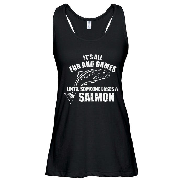 Its All Fun And Games Until Someone Loses A Salmon Fishing Ladies Essential Flowy Tank