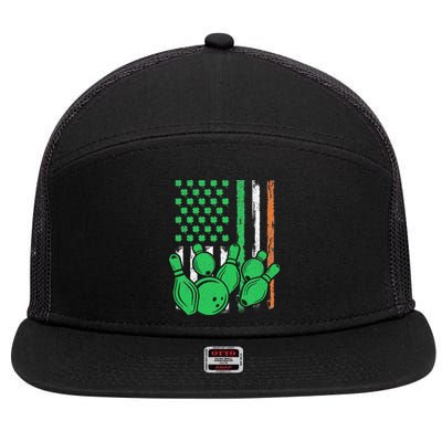 Irish American Flag Bowling St. Patrick's Day 7 Panel Mesh Trucker Snapback Hat