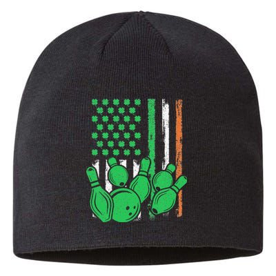 Irish American Flag Bowling St. Patrick's Day Sustainable Beanie