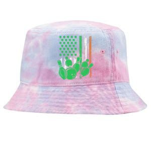 Irish American Flag Bowling St. Patrick's Day Tie-Dyed Bucket Hat