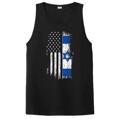 Israeli American Flag Pride Israel USA PosiCharge Competitor Tank