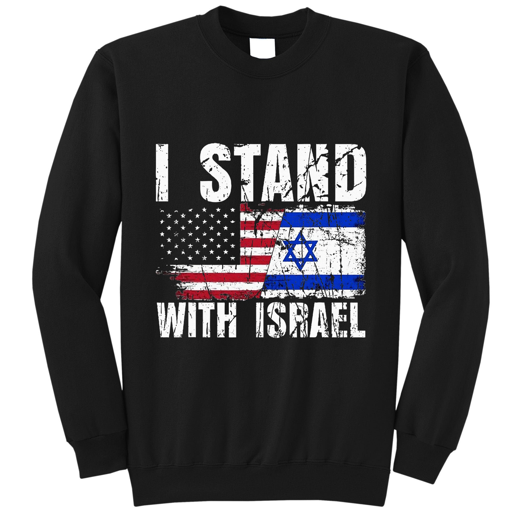 Israeli American Flag Pride Israel USA Star of Jerusalem Tall Sweatshirt