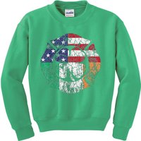 Irish American Flag Ireland Flag ST PATRICKS DAY Firefighter Kids Sweatshirt