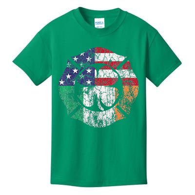 Irish American Flag Ireland Flag ST PATRICKS DAY Firefighter Kids T-Shirt