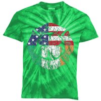 Irish American Flag Ireland Flag ST PATRICKS DAY Firefighter Kids Tie-Dye T-Shirt