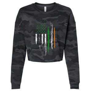 Irish American Flag Ireland Pride St Patrick's Day Cropped Pullover Crew