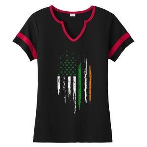 Irish American Flag Ireland Pride St Patrick's Day Ladies Halftime Notch Neck Tee