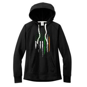 Irish American Flag Ireland Pride St Patrick's Day Women's Fleece Hoodie