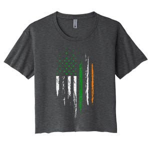 Irish American Flag Ireland Pride St Patrick's Day Women's Crop Top Tee