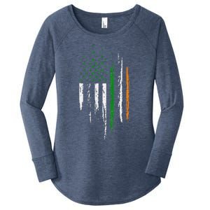 Irish American Flag Ireland Pride St Patrick's Day Women's Perfect Tri Tunic Long Sleeve Shirt