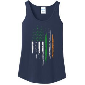 Irish American Flag Ireland Pride St Patrick's Day Ladies Essential Tank