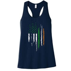 Irish American Flag Ireland Pride St Patrick's Day Women's Racerback Tank