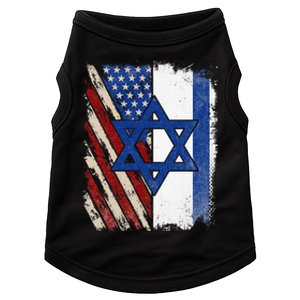 Israeli American Flag Pride Israel USA Doggie Tank