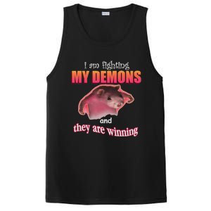 I Am Fighting My Demons And They Are Winning Funny Rat Meme PosiCharge Competitor Tank