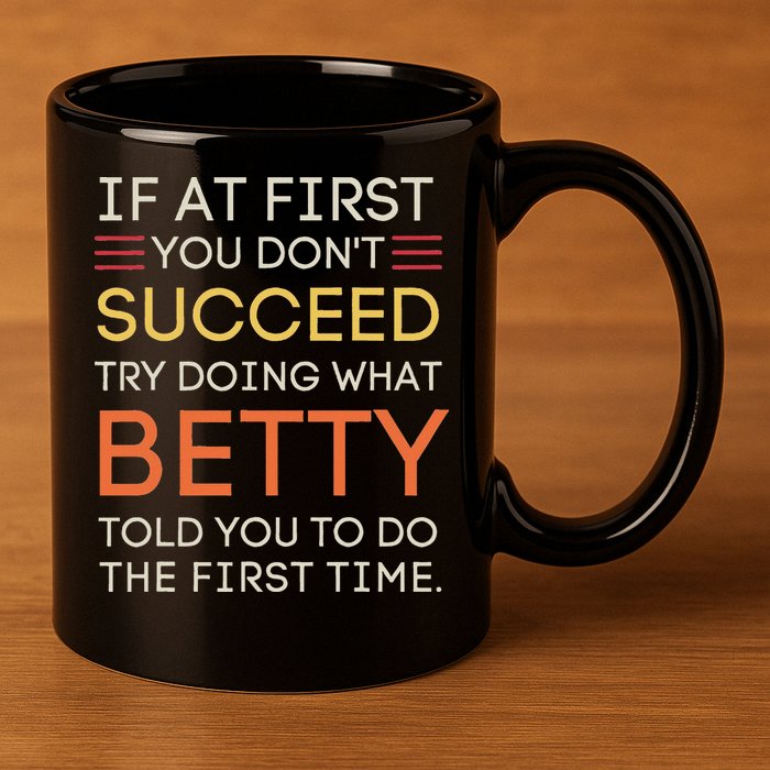 If At First You DonT Succeed Try Doing What Betty 11oz C Handle Ceramic Mug