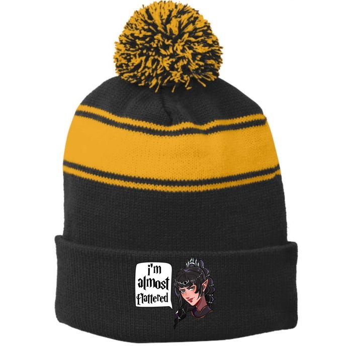 Im Almost Flattered Shadowheart Shadowheart BaldurS Gate 3 Stripe Pom Pom Beanie