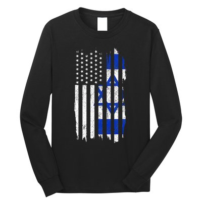 Israel American Flag Patriotic Israeli Pride Long Sleeve Shirt