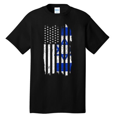 Israel American Flag Patriotic Israeli Pride Tall T-Shirt