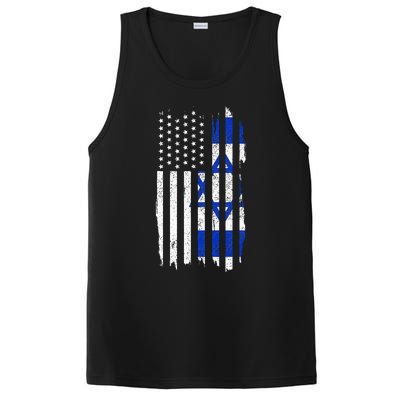 Israel American Flag Patriotic Israeli Pride PosiCharge Competitor Tank