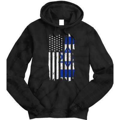 Israel American Flag Patriotic Israeli Pride Tie Dye Hoodie