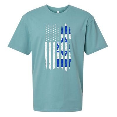 Israel American Flag Patriotic Israeli Pride Sueded Cloud Jersey T-Shirt