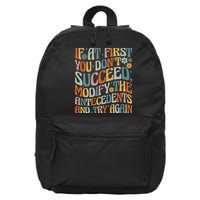If At First You Dont Succeed Behavior Teacher ABA Therapist 16 in Basic Backpack