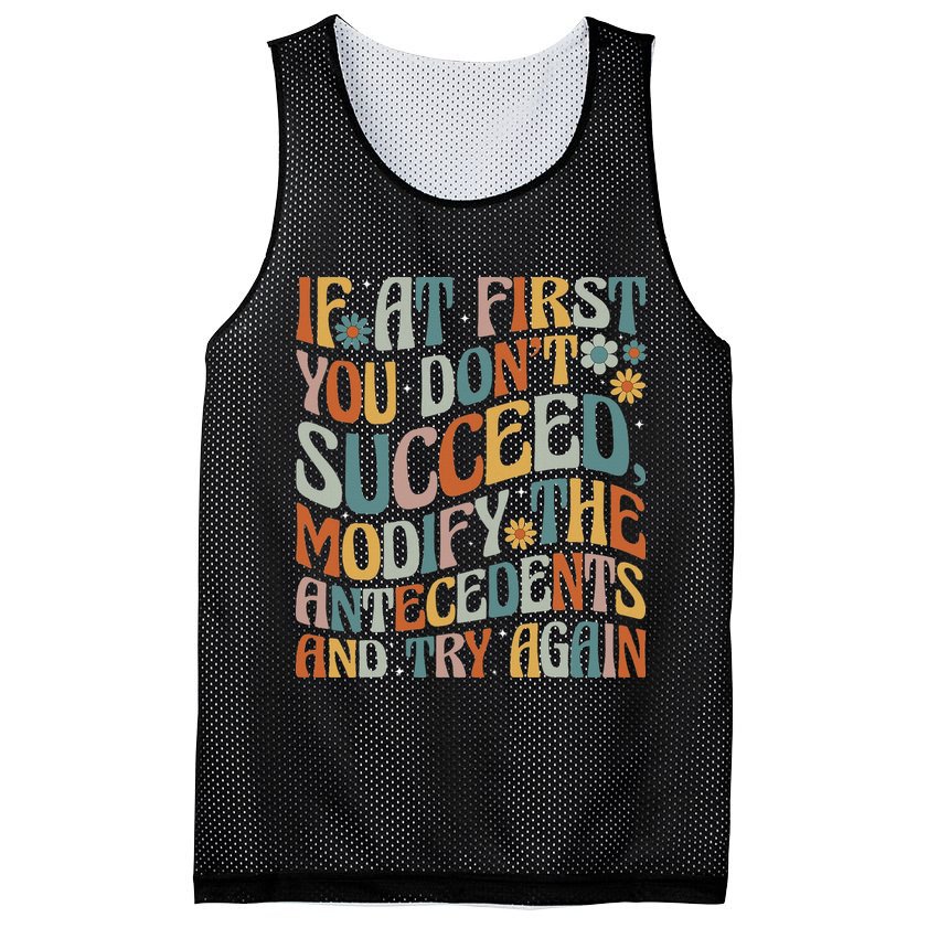 If At First You Dont Succeed Behavior Teacher ABA Therapist Mesh Reversible Basketball Jersey Tank