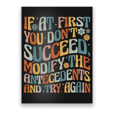 If At First You Dont Succeed Behavior Teacher ABA Therapist Poster