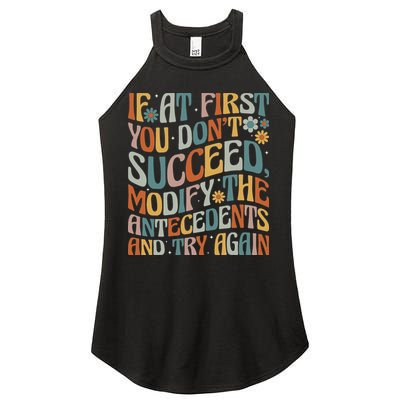 If At First You Dont Succeed Behavior Teacher ABA Therapist Women's Perfect Tri Rocker Tank