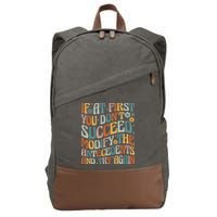 If At First You Dont Succeed Behavior Teacher ABA Therapist Cotton Canvas Backpack